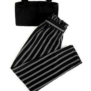 Shein dark navy vertical stripe pants